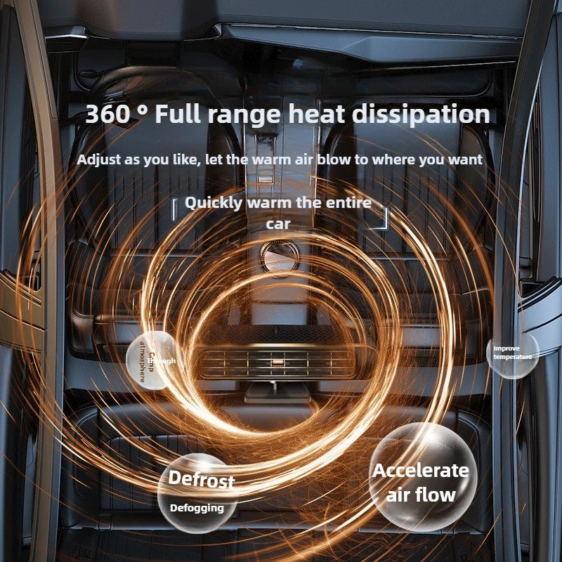 Electric Car Heater Air Cooler Fan 12V Portable Demister Defroster Heating Fan 120W Dryer Windshield Defogging Accessroies