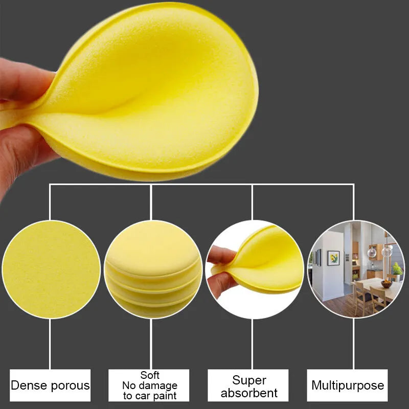 10Pcs Round Car Waxing Polish Sponges Car Detailing Tools High Density Foam Applicator Pads Curing and Polishing Sponge Car Wash