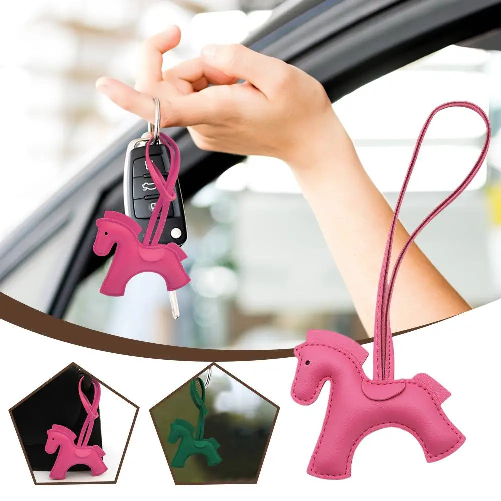 2025 New Horse Ornament Key Chain With Strings Rope High Quality Multi-colored Car Interiors Purse Backpack Accessories