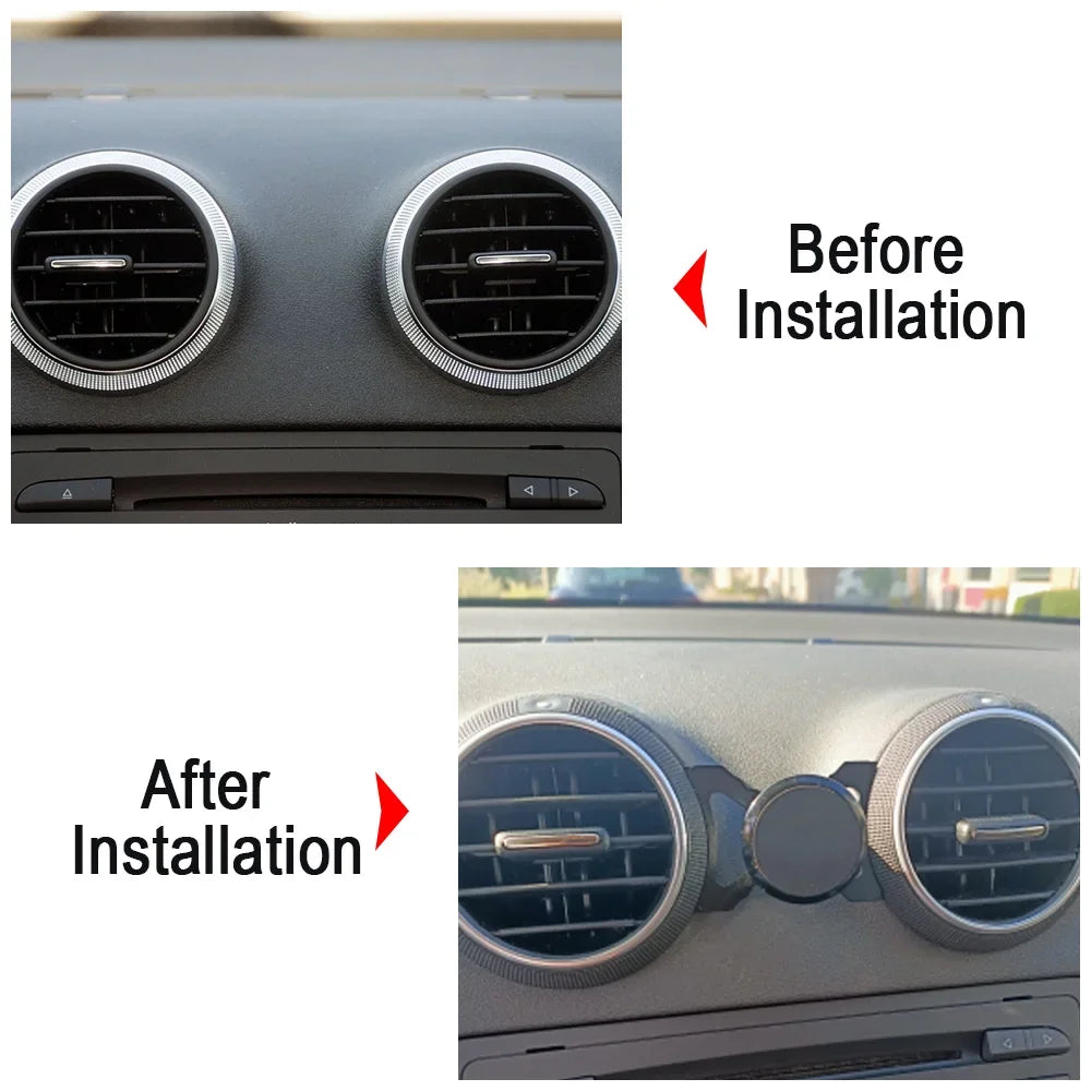 A3 Car Phone Magnetic Holder For Audi A3 S3 RS3 Sportback Outlet Clip 360 Degree Adjust Mount Mobile Phone Stand GPS Bracket