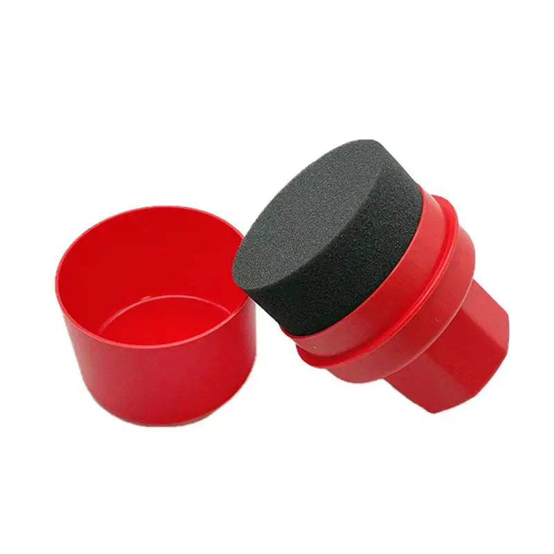 Waxing Sponge for Car Wax Applicator Pad With Lid Curved Shaped Easy Waxing Tire Sponge Tire Cleaning Tools Detailing Brush