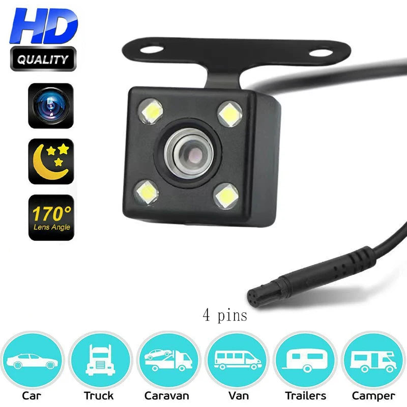 car dashcam 4-pin5-pin rear view camera redlight HD night vision backup waterproof wide-angle front and rear parking cameras