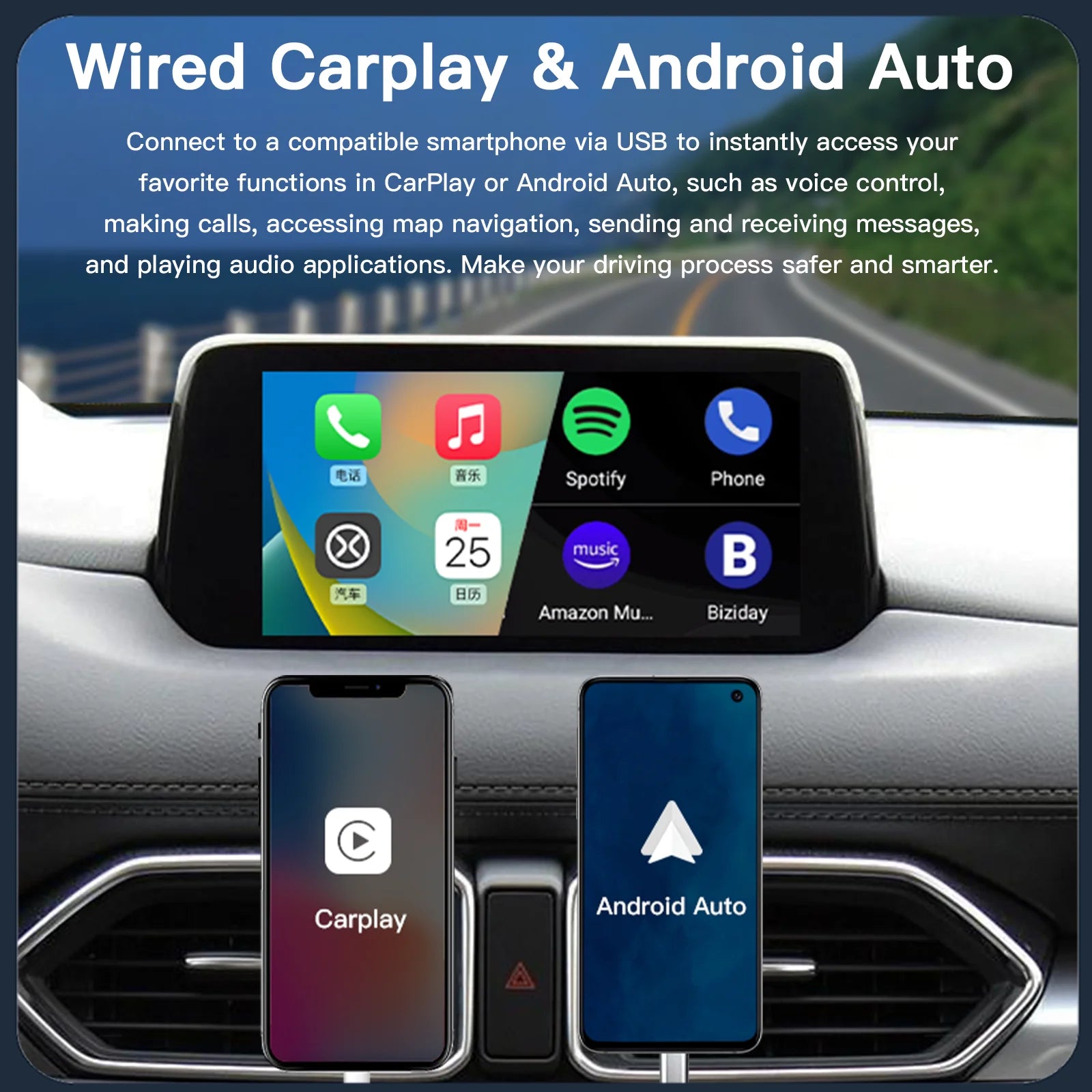 P2 Wired or P3 Wireless Carplay Android auto Adapter For Retrofit Mazda 2 3 6 CX3 CX5 CX8 MX5 USB HUB Kit TK78669U0C 00008fz34