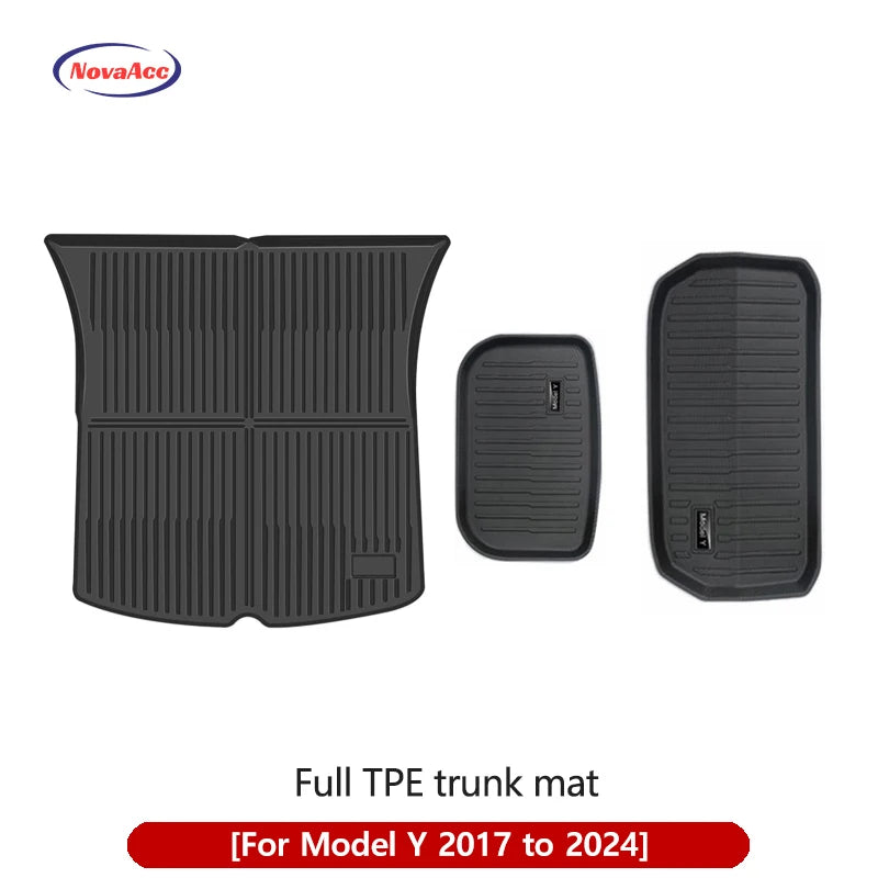 NovaAcc All TPE Floor Mats for Tesla Model Y 3 2021 to 2024 Left Rudder All Weather Foot Pad Automotive Interior Car Accessories