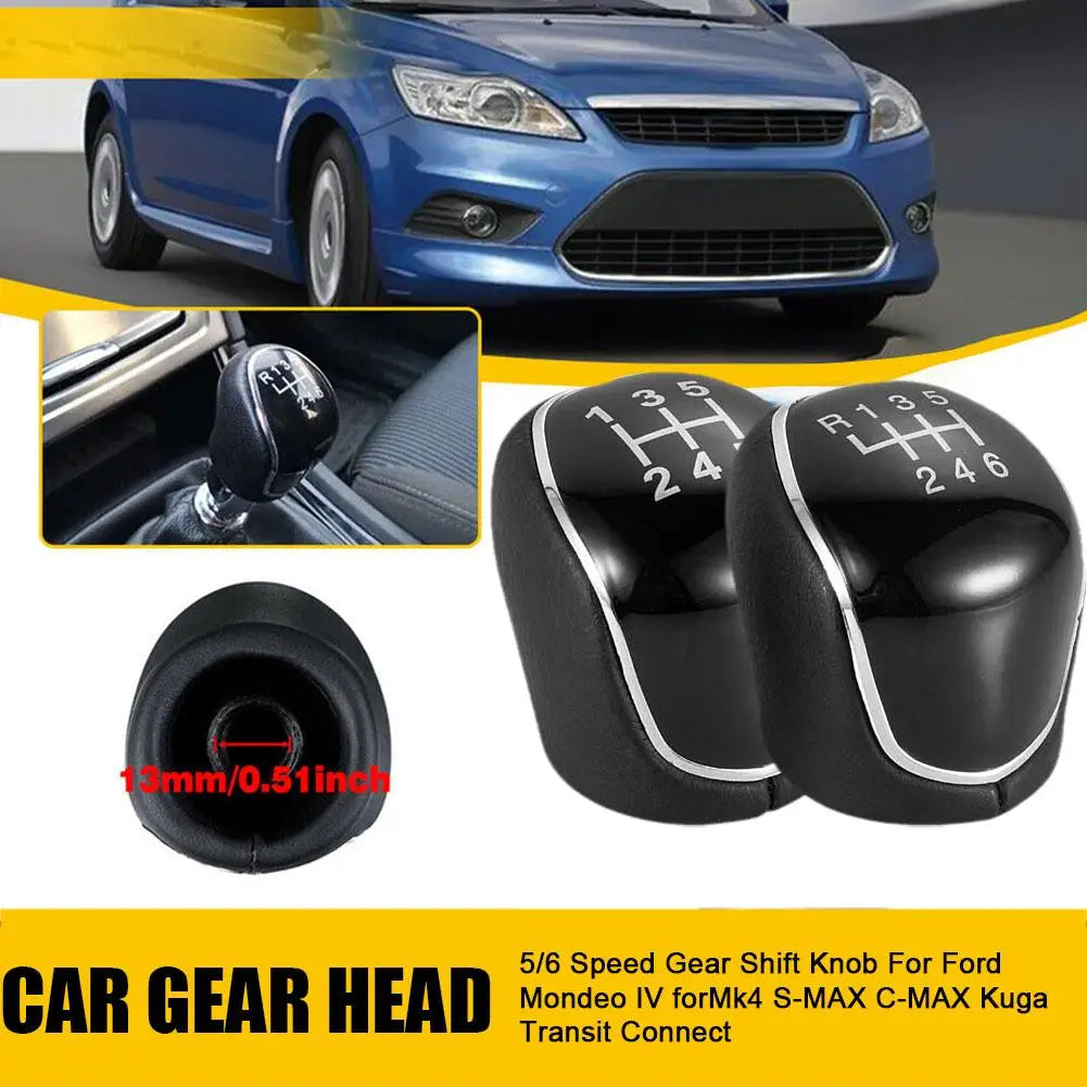 5/6 Speed Gear Shift Knob for FORD Mondeo IV ForMk4 S-MAX C-MAX Kuga Transit Connect Car Parts Auto Accessories Car Gear Head