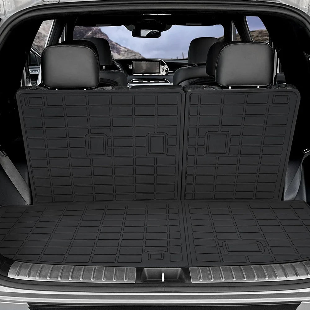 Floor Mats for 2020 - 2024 2025 Hyundai Palisade Trunk Mat with Backrest Mat TPE Waterproof All Weather Protector Cargo Liner
