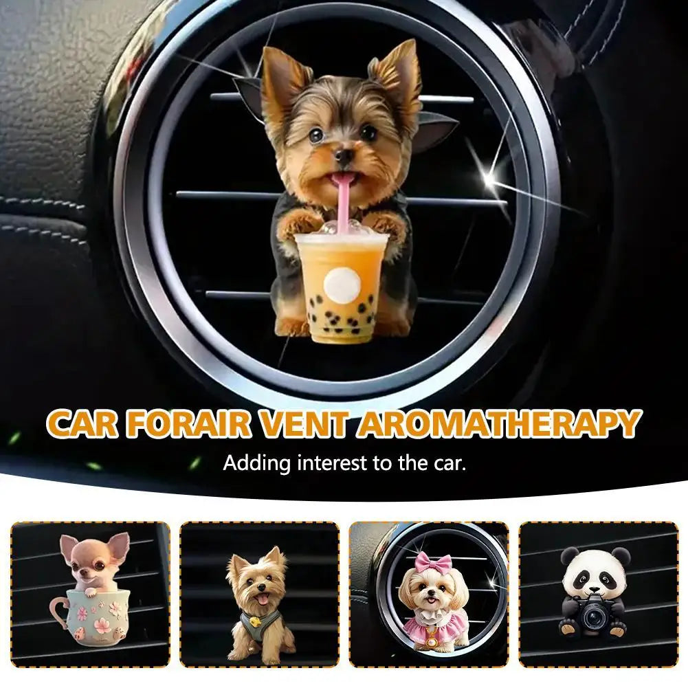 Cute Cartoon 2D Kitten Ventilation Clip Car Air Freshener Car Air Conditioner Air Outlet Aroma Diffuser Auto Interior Decoration