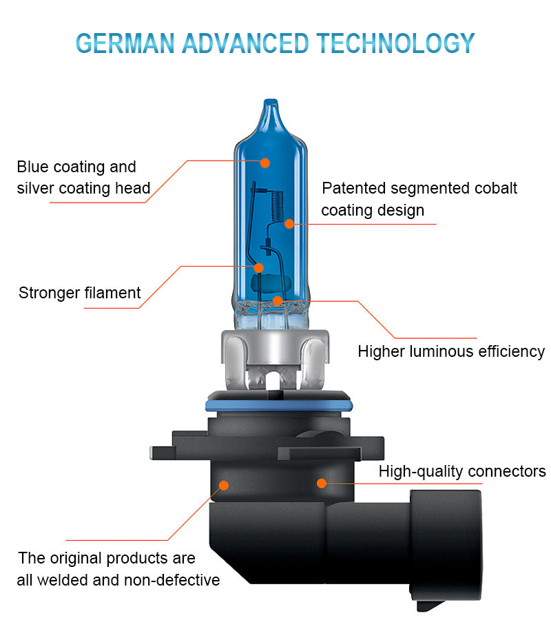 OSRAM  H7 H4 H1 H11 HB3 9005 HB4 9006 Halogen Headlight Car Light Hi/Lo Beam 5300K 12V 55W Cool Blue Hyper White Bulb(2 Pieces)