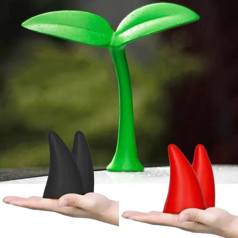 Car Roof Decoration Doll Modification Cute Car Decoration Bullhorn Demon Horn Tree Car Exterior Decoration
