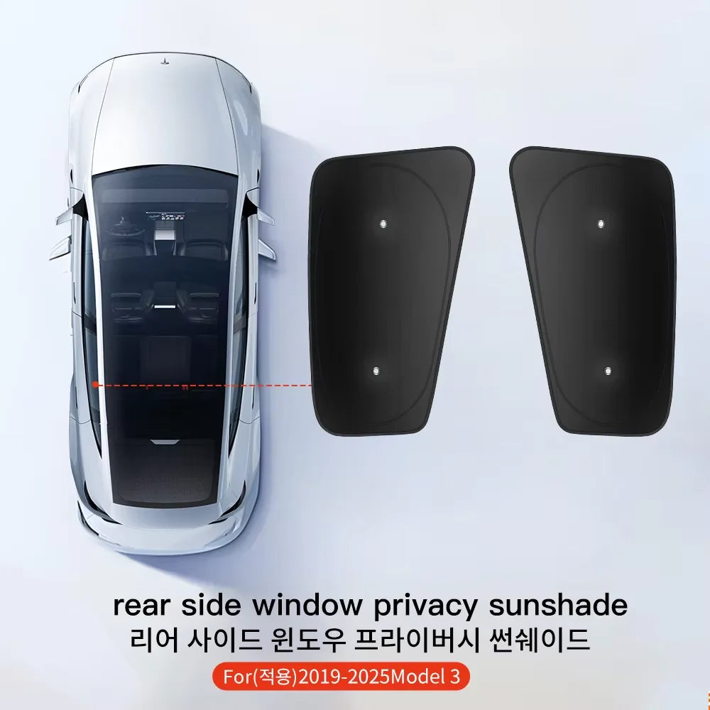 YZ For Tesla Model 3 Y Highland Juniper 2021-2025 Car Side Window Sunshade with Suction Cups Front Rear Windshield Privacy