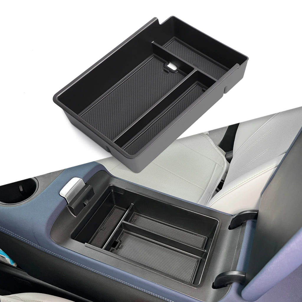 for Xpeng G6 2023 2024 Car Central Storage Box Cup Holder Dashboard Tray Interior Accessories Organizer Tidying Black