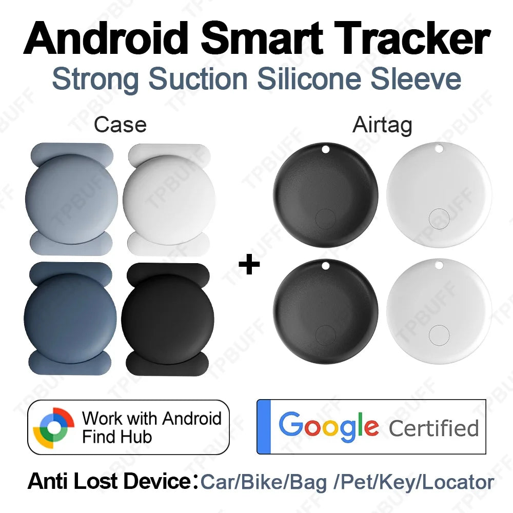GPS Smart Tag for Android Google Find My Tracker Kits with Strong Magnetic Suction Silicone Shell Anti-loss for Motorcycles & Ca