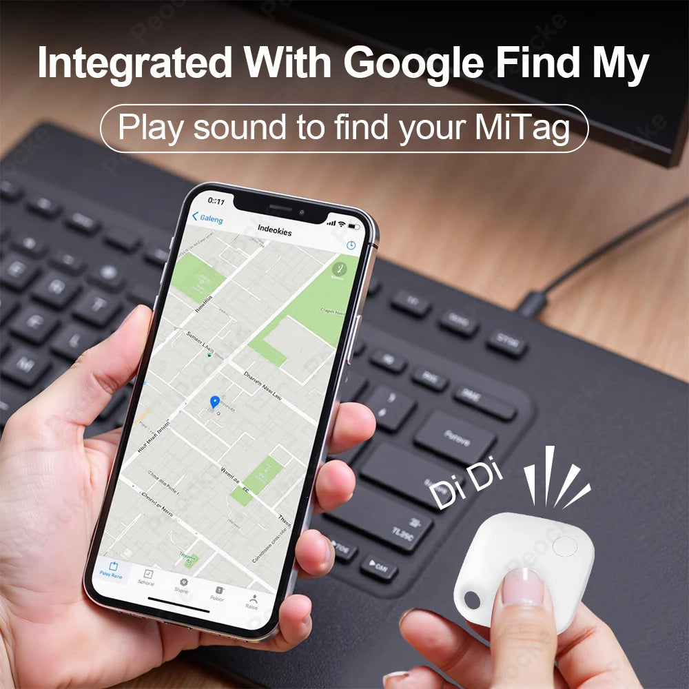 Google GPS Tracker for Android AirTag Replacement Via Google Find My Device Bag Bike Keys Finder Wallet Anti-loss Location Track
