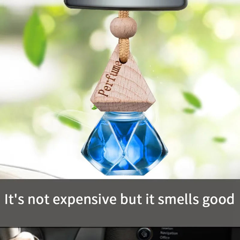 Auto Aromatherapy Fragrance Pendent Bottle Perfume Diffuser Automotive Decoration Car Hanging Glass Bottle Empty Perfume