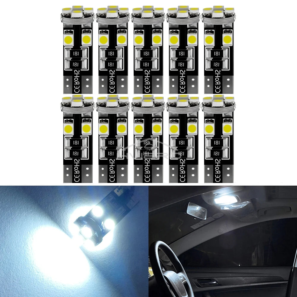 20/50/100X Car Led Canbus White T10 194 W5W Turn Signal No Error Free Interior Reading Light Tail Bulb Backup Parking Lamp