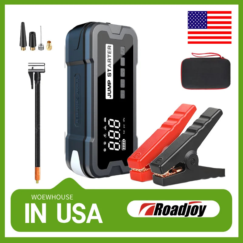 Roadjoy Car Jump  Starter with Air Compressor 150PSI 7000A Portable Car Starter Battery Pack (Full Gasoline/10.0L Diesel)