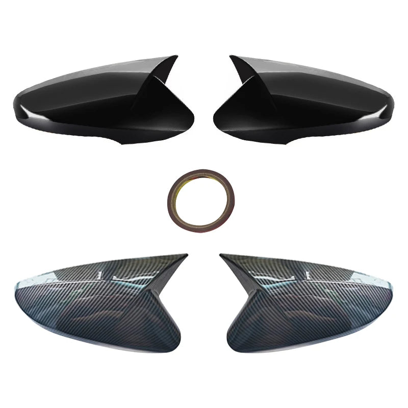 For Hyundai Veloster 2012-2018 Car Rear View Mirror Cover Exterior Accessoires Ox Horn Side Shell Reverse Caps Trim Carbon Fiber