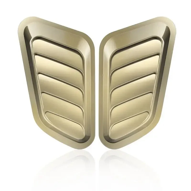 2Pcs Universal Carbon Fiber Car Hood Decoration Personality Shark Gills Simulation Air Outlet Design Durable Pasted Leaf Board