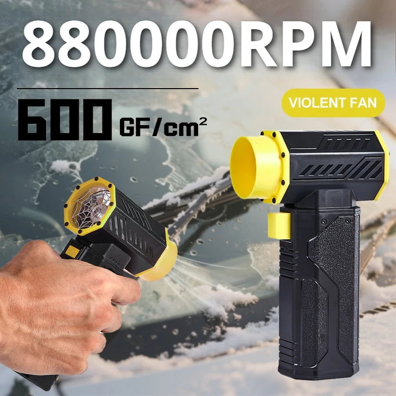 880000RPM Turbo Fan Jet Powerful Air Blower 10000mAh 600g Thrust 70m/s Wind Brushless Duster, vacuum leaf Removal Dryer for car