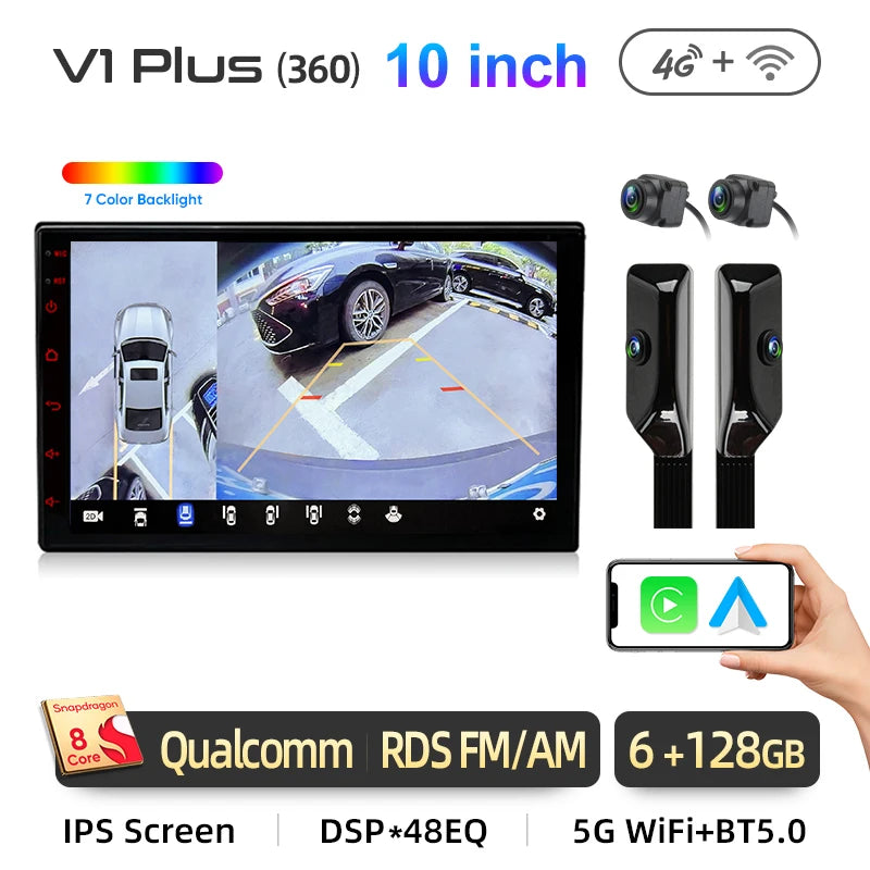 Junsun 7 9 10 inch Universal Car Radio Wireless CarPlay for Apple Android Auto 4G Car Intelligent Systems DSP IPS Touch Screen