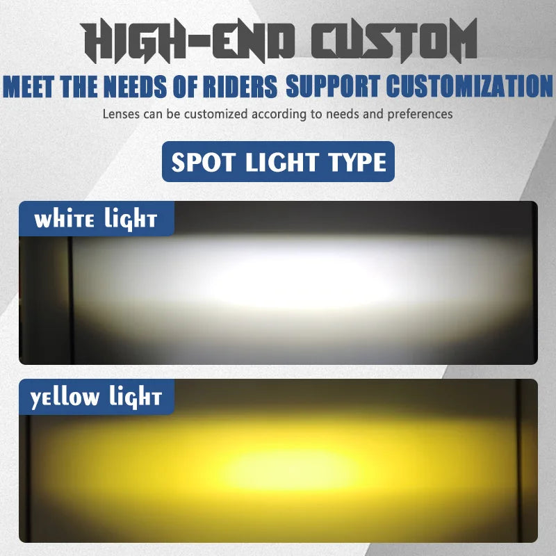 Ultra-Thin Triple Laser Fog Lights, Mesh Projector White/Yellow Dual-Color, IP68 Waterproof 75W Car & Motorcycle Accessories