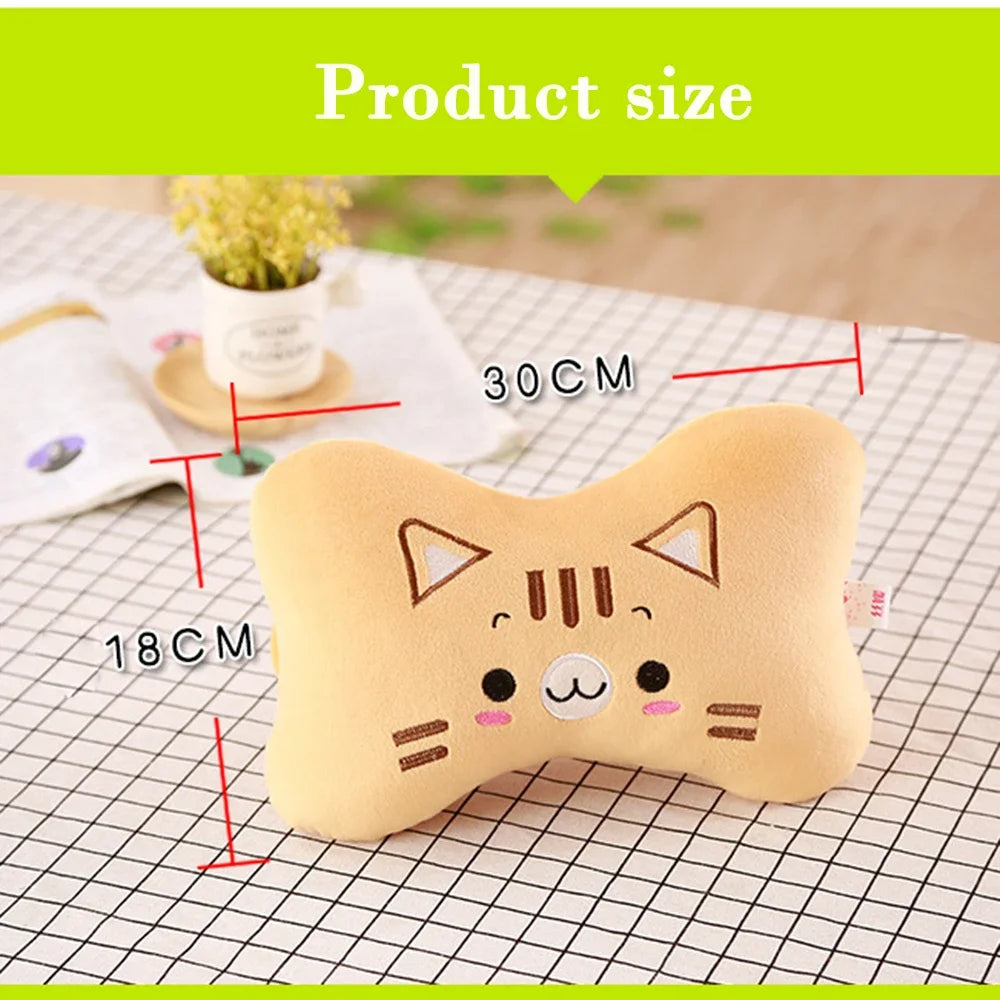 Car Neck Pillow Anime Cartoon Cute Animal Travel Pillow Auto Seat Cushion Cover Neck Support Headrest Interior Accessories