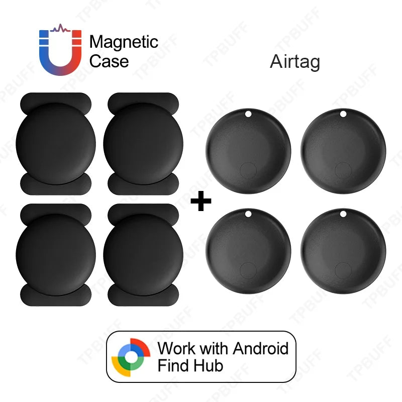 GPS Smart Tag for Android Google Find My Tracker Kits with Strong Magnetic Suction Silicone Shell Anti-loss for Motorcycles & Ca