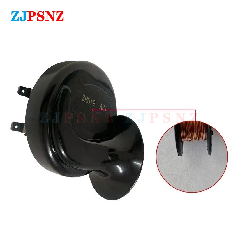 12V 24V 48V 60V 72V Car Snail Horn Electric Horn Motorcycles Scooter Truck e-Bike Snail Horn 410Hz 510Hz Super Sound Waterproof