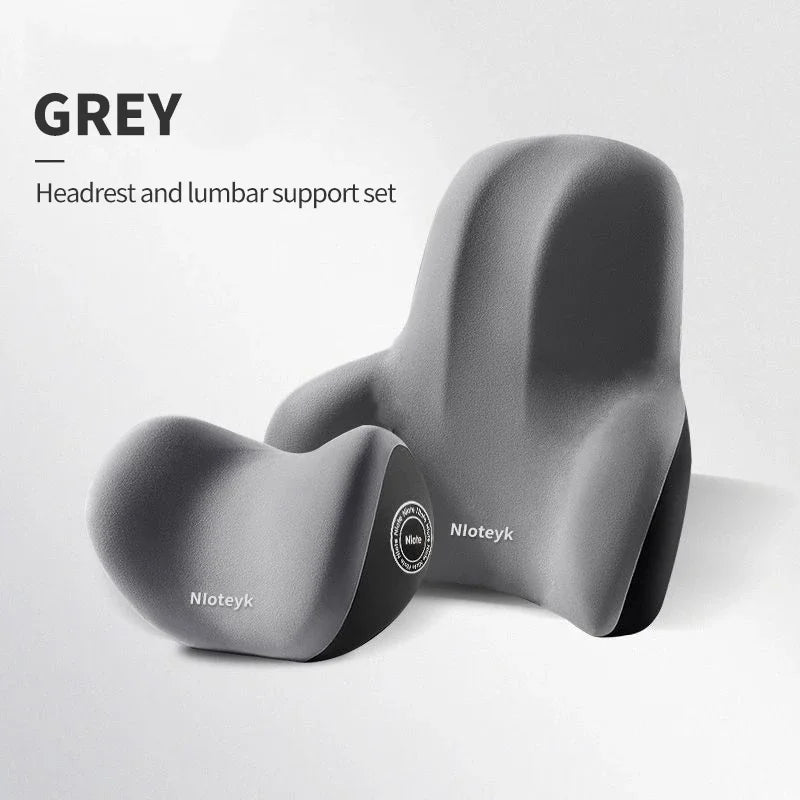 Car Memory Foam Neck Pillow Ergonomic Support for Lumbar Backrest and Headrest Cushion All Season Use