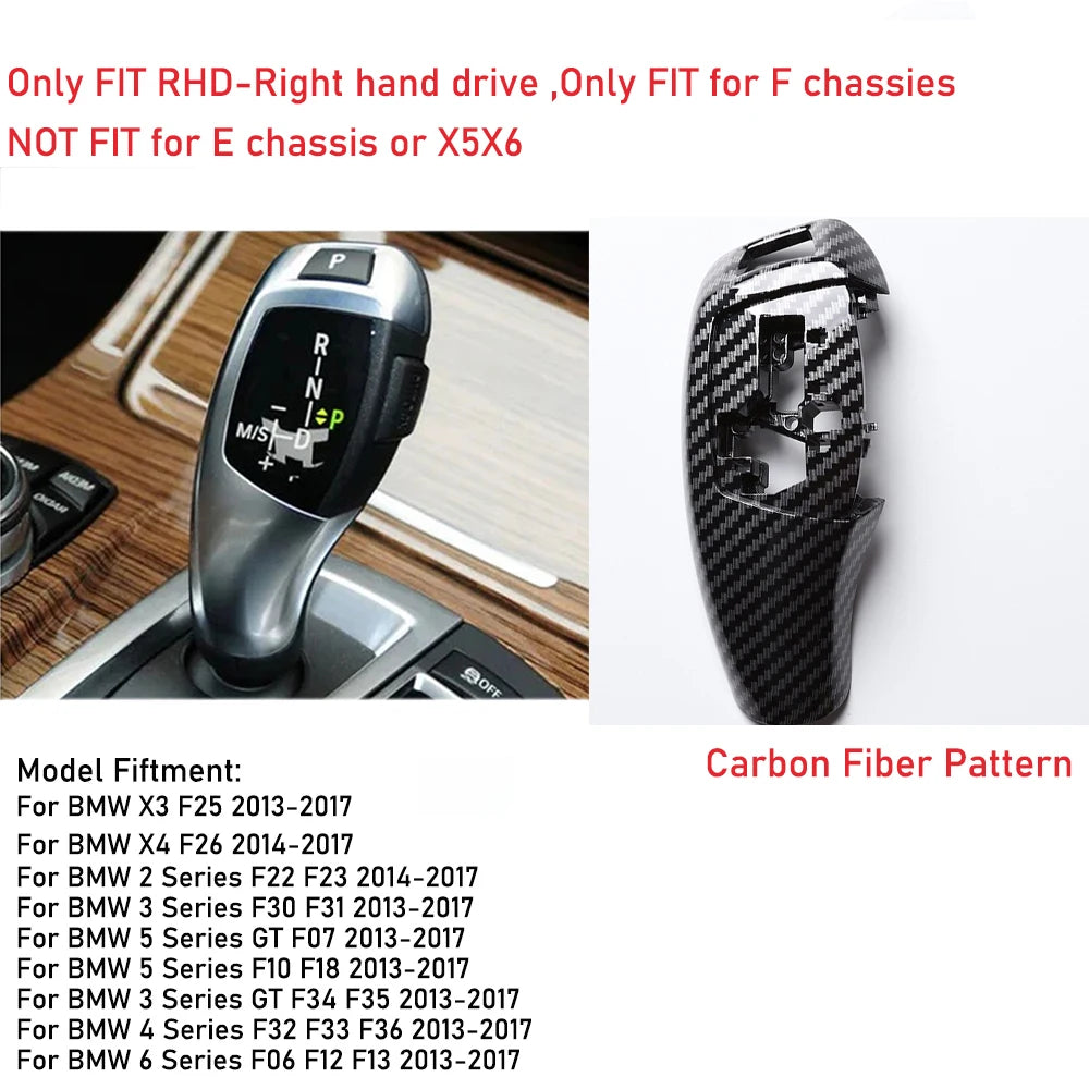 Interior Replacement Gear Shift Knob Cover For BMW F30 F31 F32 F33 F34 F36 F07 F10 F11 F12 F06 Gear Shifter Lever Head Panel