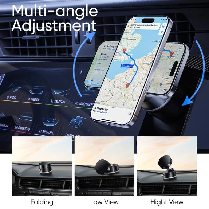 Magnetic Car Phone Holder 360° Rotation Folding With Vacuum Suction Cup For iPhone 12-16 Series Car/Gym/Driving Phone Holder New