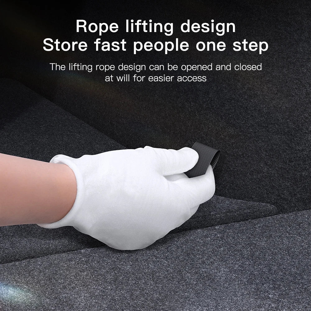 YZ For Tesla Model Y Juniper 21-2025 Trunk Side Storage Box  Hollow Cover Organizer Flocking Mat Partition Board Stowing Tidying