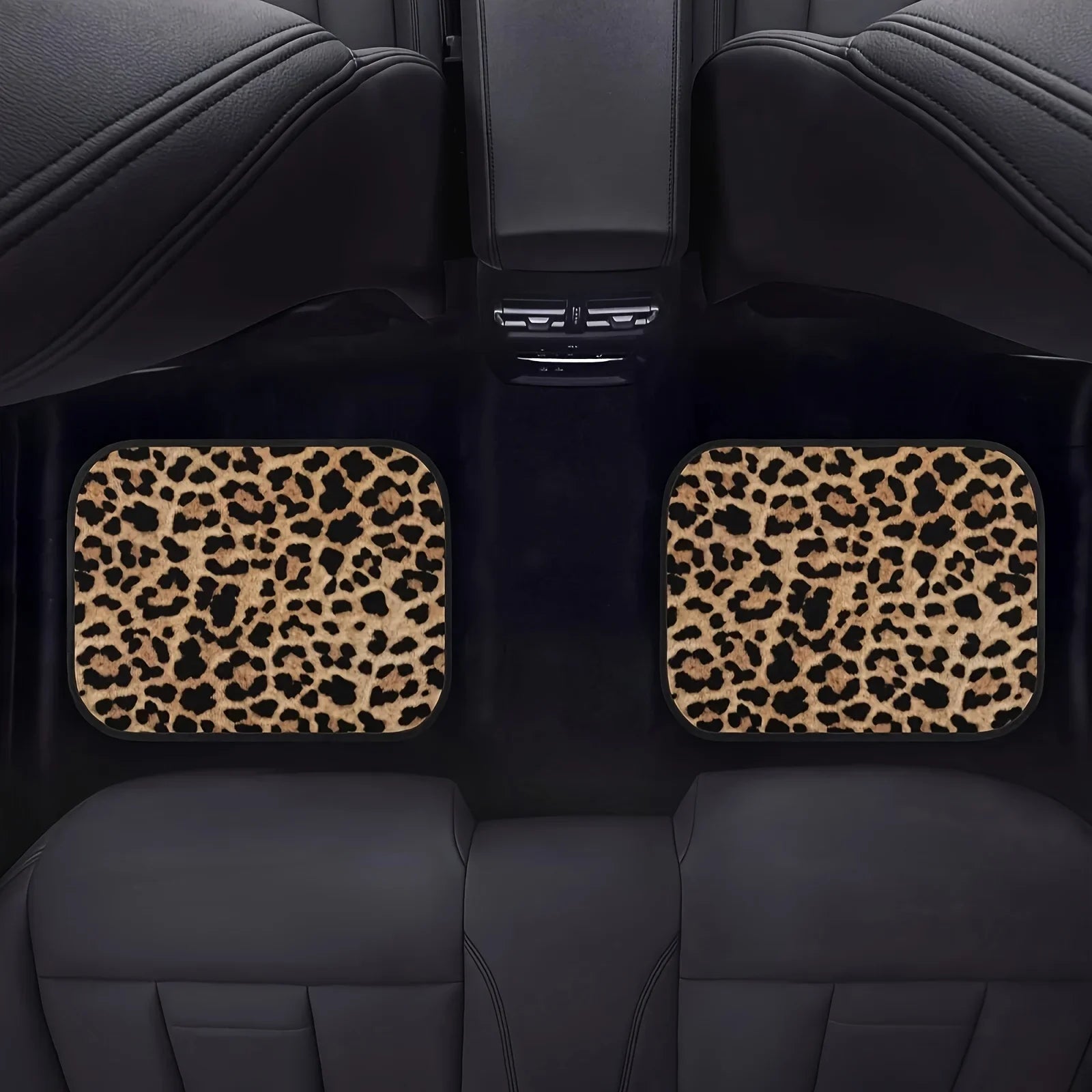 Leopard Print Car Floor Mats Set, All-Weather Universal Size for Front and Rear Seats, Suitable for SUVs, Limousines, LKWs