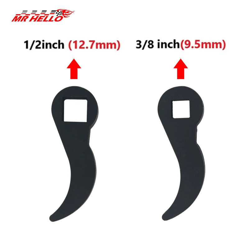 Crowbar Adapter Head 1/2inch or 3/8inch Ratchet Wrench Bullhorn Half Shaft Removal Tool Steel Pry Bar Hand Tools