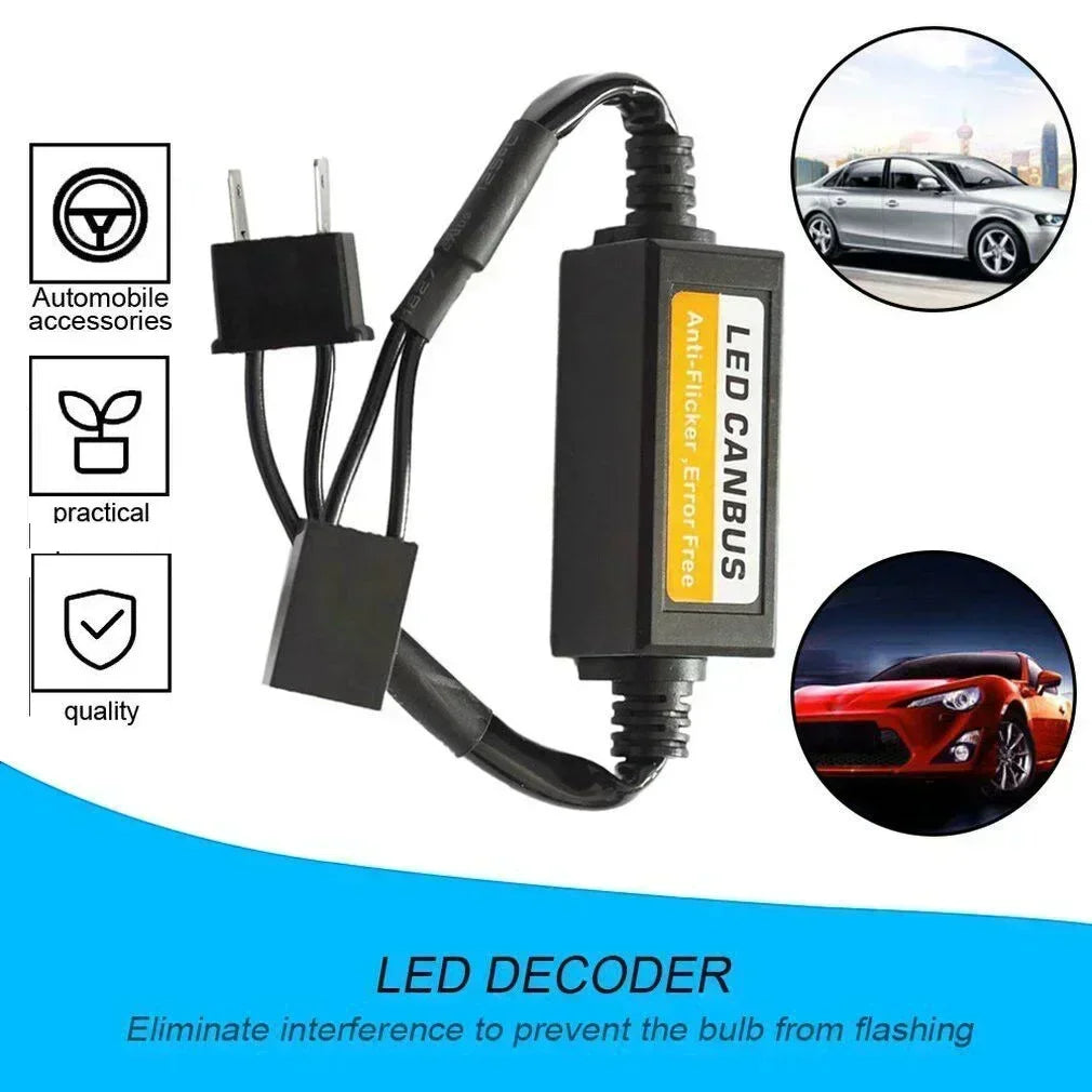 NEW 1/4PCS H1/H4/H7/H11/9005/9006 Automotive LED Decoder Black Anti-Flicker LED Canbus Decoder Fault Eliminator Auto Accessory