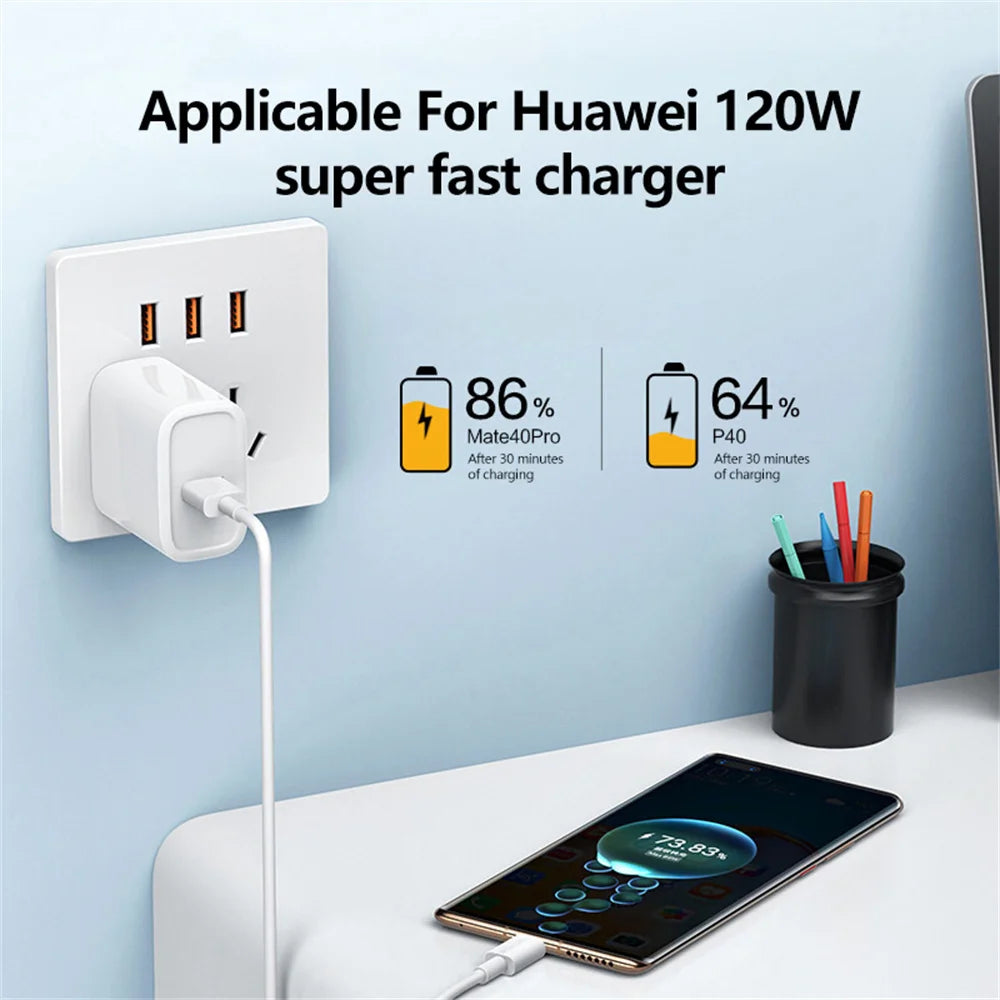 USB Type C Cable 10A 120W Super Fast Charging Data Cord Phone USB Cable For Huawei P40 Honor Xiaomi Samsung Quick Charger Cable