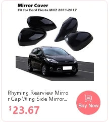 Rhyming Rearview Mirror Cover Housing Replacement For Ford Fiesta MK7 2009 2010 2011-2017 Side Wing Mirror Cap Car Accessories