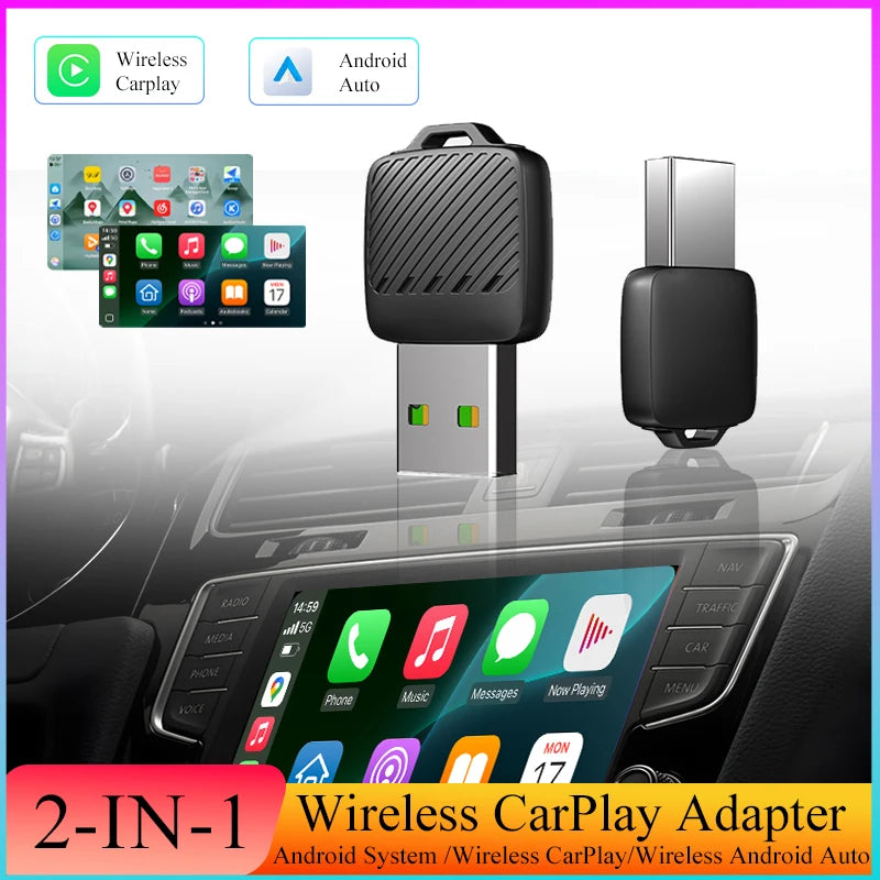Gallop Sprite Wireless CarPlay Android Auto Adapter 2 in 1 Wired to Wireless Smart Mini Box Plug And Play Automatic Connection