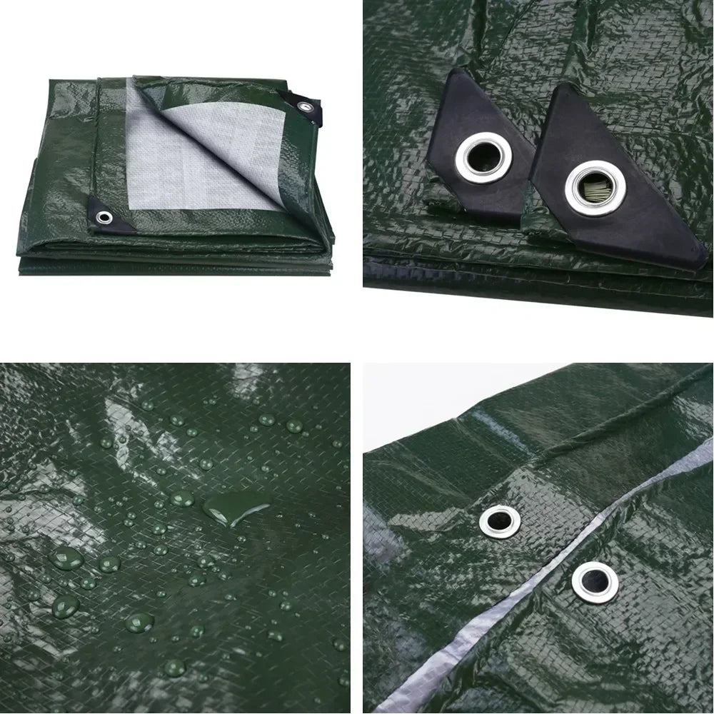 Waterproof Tarpaulin Large Heavy Duty Tarp UV Resistant Rip & Tear Proof Tarpaulin with Grommets Garden Rain Cover Awning Canopy