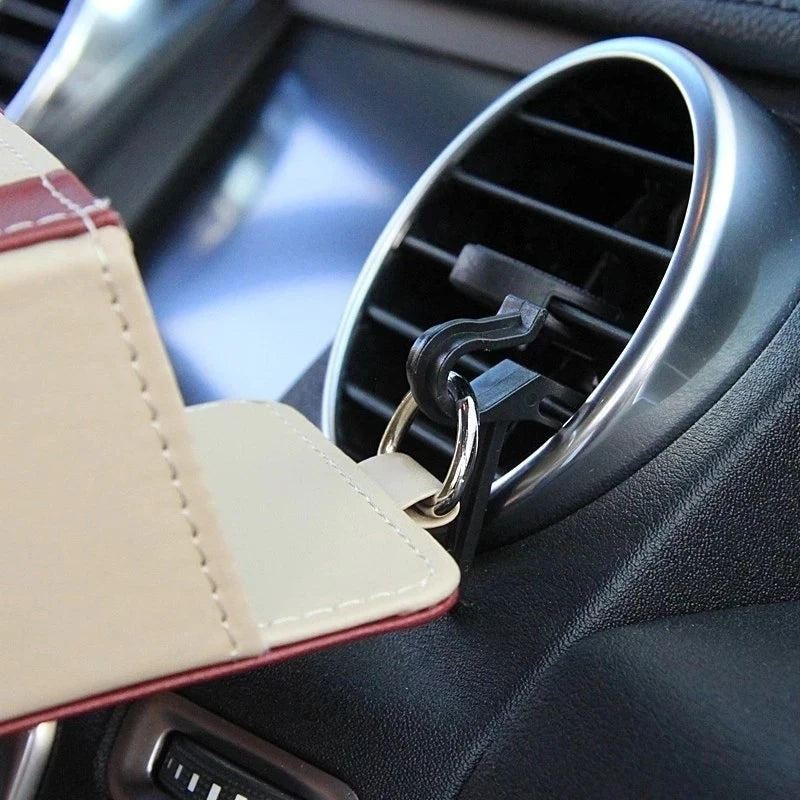 1 pc Car Storage Bag Air Vent Dashboard Tidy Hanging Leather Organizer Box Glasses Phone Holder Storage Organizer Car Accessorie