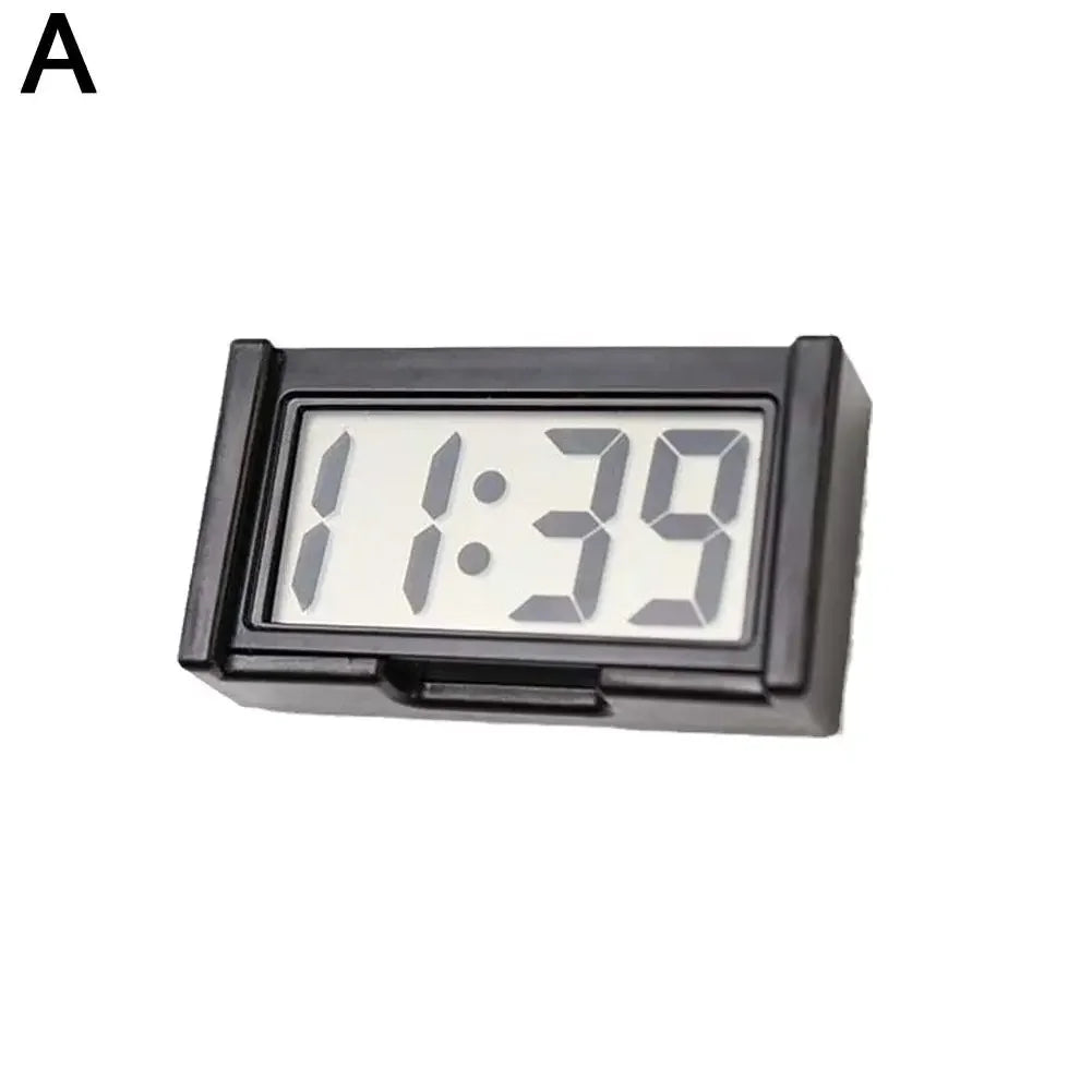 Mini Digital Clock Decorative Large Screen Car Clock Electronic Adhesive Self Ornament Dashboard Mini Car Accessories Clock
