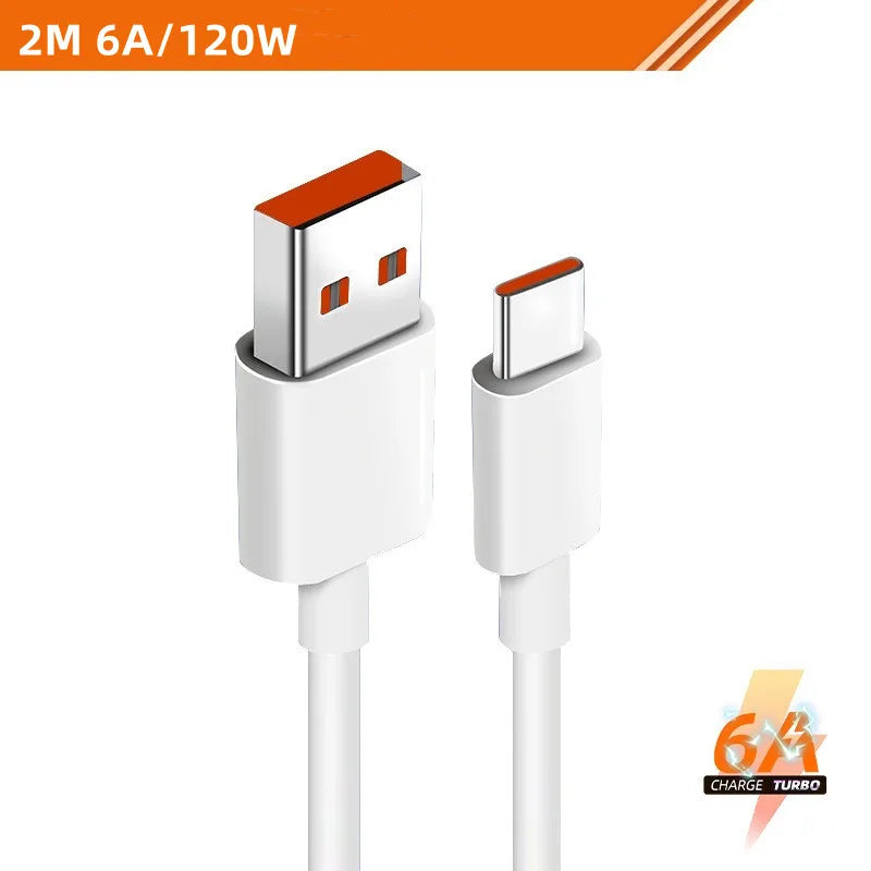Xiaomi  6A 120W USB C-type ultra fast charging cable Xiaomi Mi 13 12 Pro Realme POCO 12 Turbo fast charging data cable