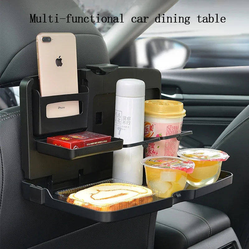 Portable Car Dining Table Folding Food Cup Tray Car Interior Storage Shelf Back Seat Cup Holde Multi-function Car Auto Parts