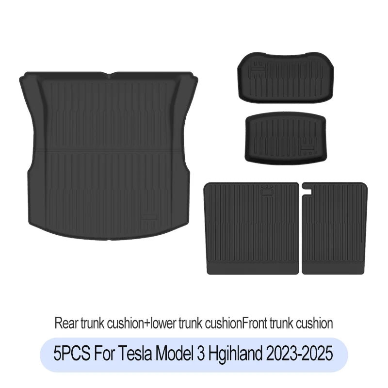 2023-2025 For Tesla Trunk Mat For  Model 3 highland Floor Mat  Luggage Mat TPE waterproof Anti-Slip Set Floor Liner Mats