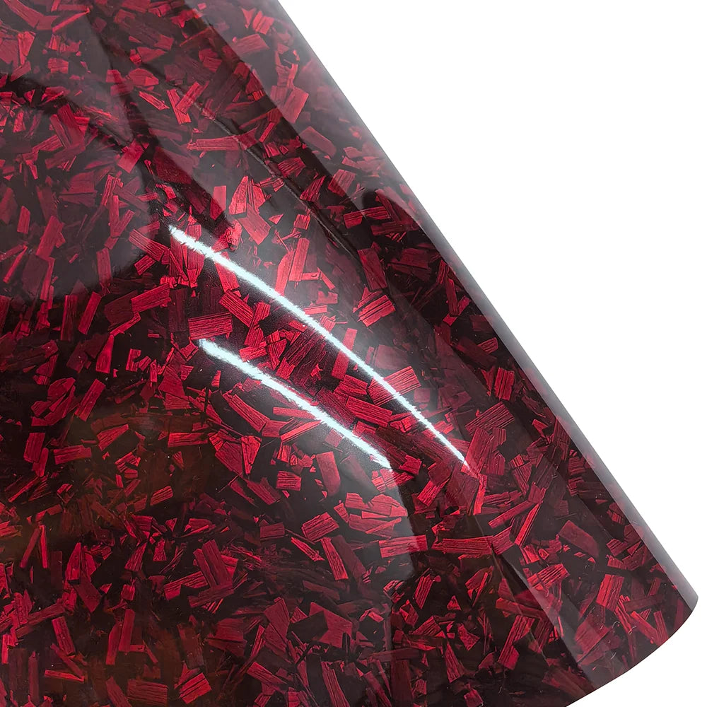 10~50cm*152~300cm High Glossy Black Silver Red Forged Carbon Fiber Vinyl Wrap Film on the Hood Adhesive Vinyl for Car Stickers