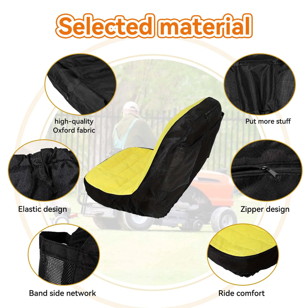 Riding Lawn Mower Cushioned Seat Cover LP92334 for John Deere Mower Tractor & Gator Weatherproof Seats up to 18" High Oxford 300