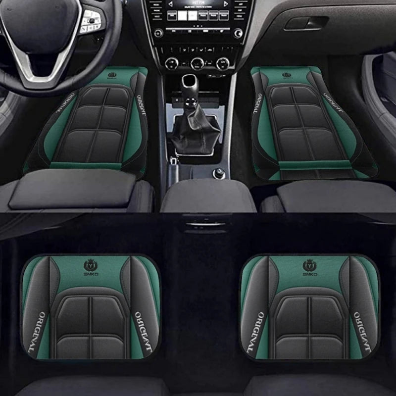 4pcs Set Premium Polyester Car Floor Mats, Durable Interior Protection Mat All-Season Universal Car Interior Accessory