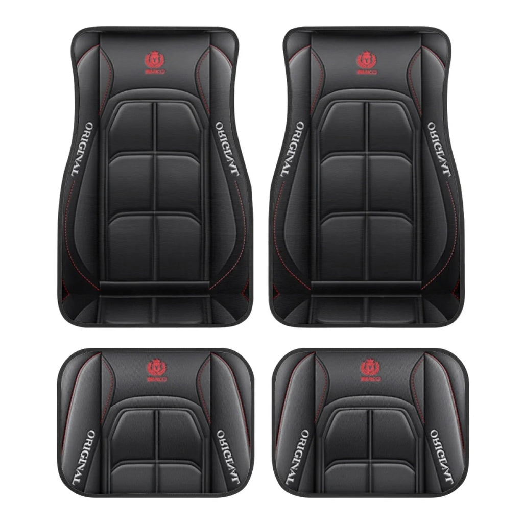 4pcs Set Premium Polyester Car Floor Mats, Durable Interior Protection Mat All-Season Universal Car Interior Accessory