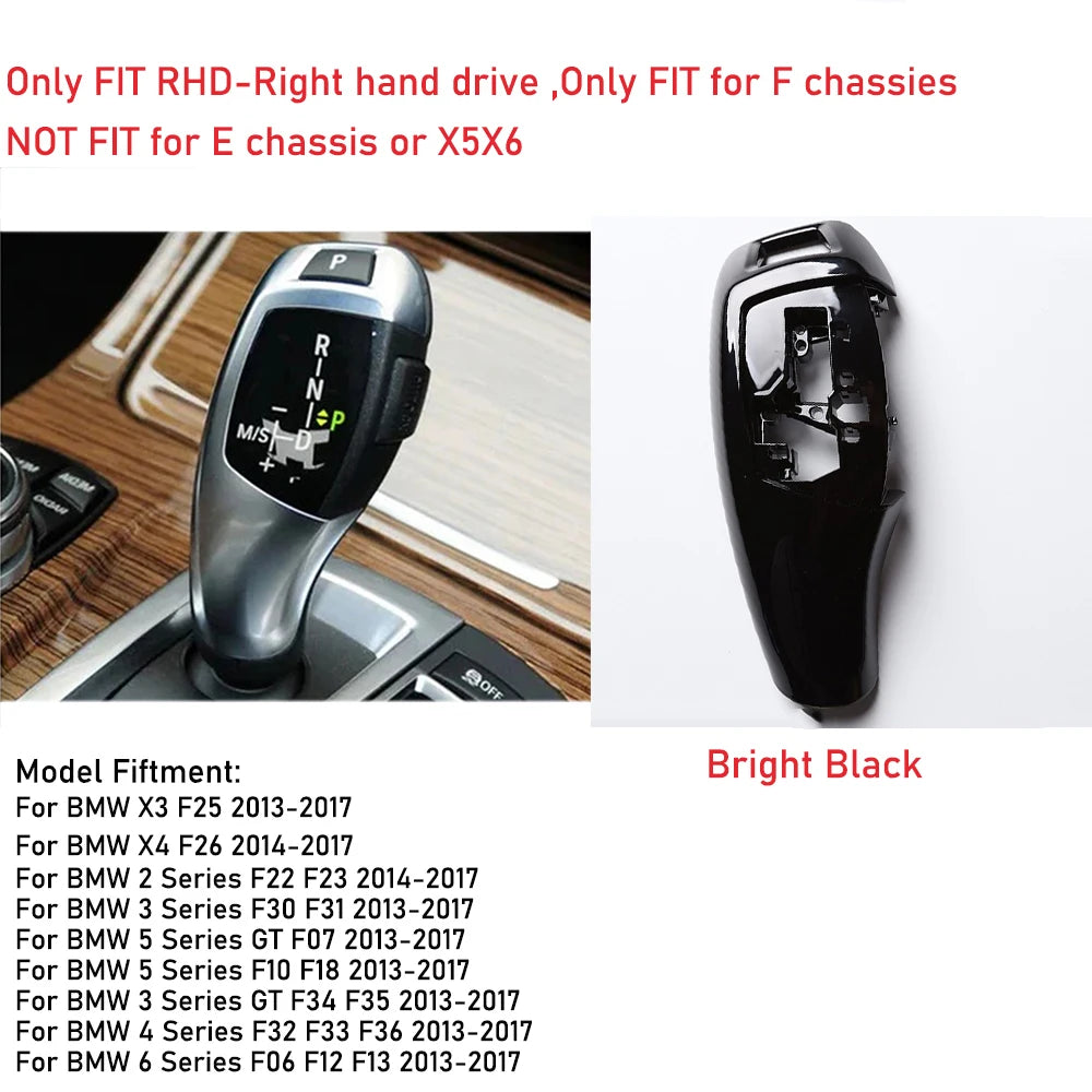 Interior Replacement Gear Shift Knob Cover For BMW F30 F31 F32 F33 F34 F36 F07 F10 F11 F12 F06 Gear Shifter Lever Head Panel