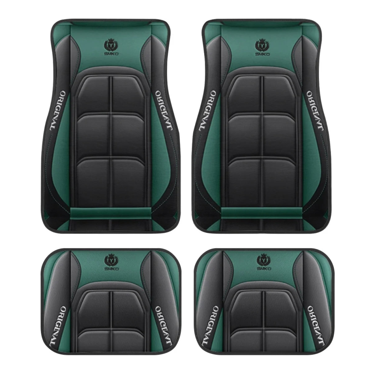 4pcs Set Premium Polyester Car Floor Mats, Durable Interior Protection Mat All-Season Universal Car Interior Accessory